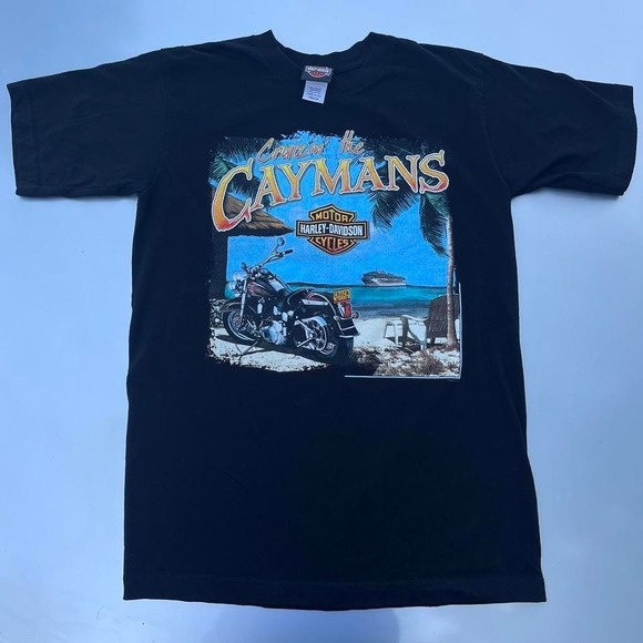 2000s Harley Davidson Pirate Cayman Islands biker tshirt - Picture 1 of 8